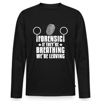 Enquêteur médico-légal Criminologie - T-shirt manches longues Premium bio Homme - noir - Devant - Nico (187cm)