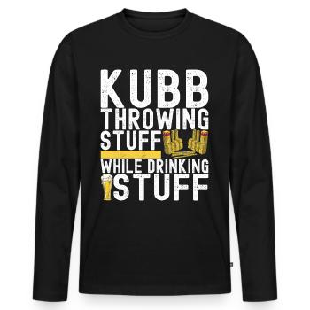 Kubb Wikinger Schach - Männer Premium Bio Langarmshirt - Schwarz - Vorne - Nico (187cm)