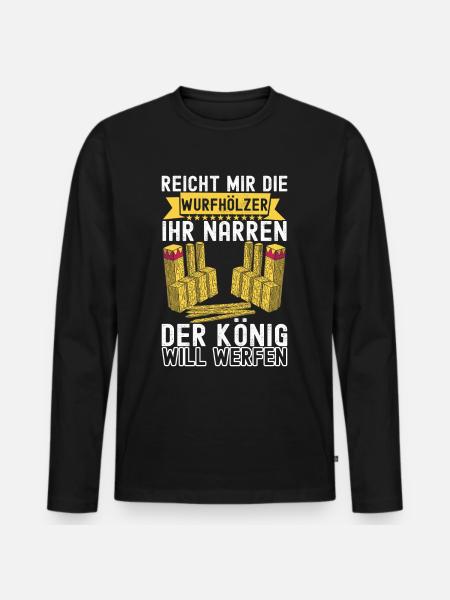 Kubb Wikinger Schach - Männer Premium Bio Langarmshirt - Schwarz