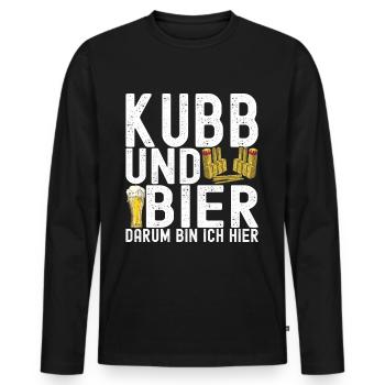 Kubb Wikinger Schach - Männer Premium Bio Langarmshirt - Schwarz - Vorne - Nico (187cm)