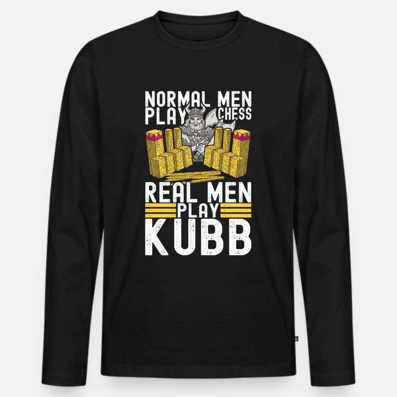 Kubb Wikinger Schach - Männer Premium Bio Langarmshirt - Schwarz
