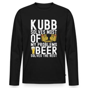Kubb Wikinger Schach - Männer Premium Bio Langarmshirt - Schwarz - Vorne - Nico (187cm)