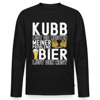 Kubb Wikinger Schach - Männer Premium Bio Langarmshirt - Schwarz - Vorne - Nico (187cm)