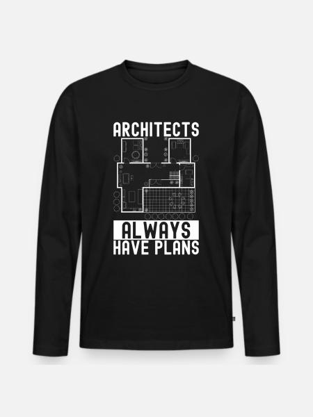 Architect Architecture - Men's Premium Organic Long Sleeve Shirt - black