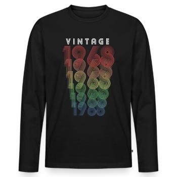 Millésime 1968 Année de naissance 1968 Millésime Anniversaire - T-shirt manches longues Premium bio Homme - noir - Devant - Nico (187cm)