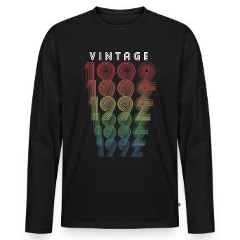 Millésime 1992 Année de naissance 1992 Millésime Anniversaire - T-shirt manches longues Premium bio Homme - noir - Devant - Nico (187cm)