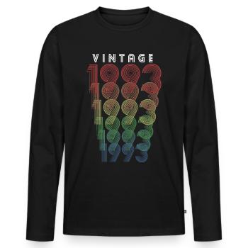 Millésime 1993 Année de naissance 1993 Millésime Anniversaire - T-shirt manches longues Premium bio Homme - noir - Devant - Nico (187cm)