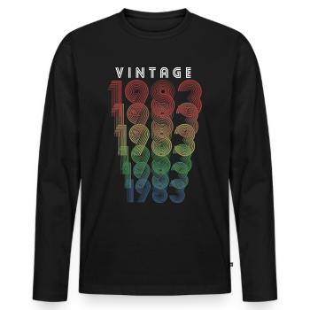 Millésime 1983 Année de naissance 1983 Millésime Anniversaire - T-shirt manches longues Premium bio Homme - noir - Devant - Nico (187cm)