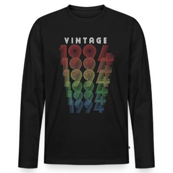 Millésime 1994 Année de naissance 1994 Millésime Anniversaire - T-shirt manches longues Premium bio Homme - noir - Devant - Nico (187cm)