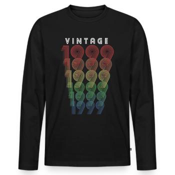 Millésime 1999 Année de naissance 1999 Millésime Anniversaire - T-shirt manches longues Premium bio Homme - noir - Devant - Nico (187cm)