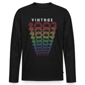 Vintage 2003 Year of birth 2003 Vintage Birthday - Men's Premium Organic Long Sleeve Shirt - black - Front - Nico (187cm)