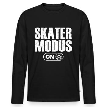 Mode Skater sur skateboarder Fan - T-shirt manches longues Premium bio Homme - noir - Devant - Nico (187cm)