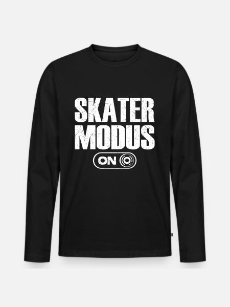 Skater Mode On Skateboarder Fan - Men's Premium Organic Long Sleeve Shirt - black