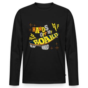 Skateboarder Mains De Ma Planche Drôle Skateboard - T-shirt manches longues Premium bio Homme - noir - Devant - Nico (187cm)