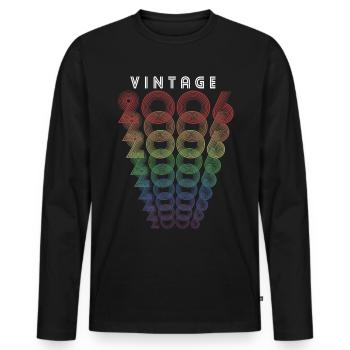 Millésime 2006 Année de naissance 2006 Millésime Anniversaire - T-shirt manches longues Premium bio Homme - noir - Devant - Nico (187cm)