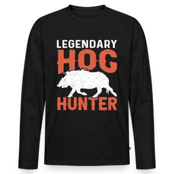 Chasse au sanglier Chasse Chasse Chasse Chasse Gibier Cadeau - T-shirt manches longues Premium bio Homme - noir - Devant - Nico (187cm)