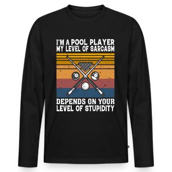 Billard Piscine Billard Billard Boule Billard Billard Cuisine 8Ball - T-shirt manches longues Premium bio Homme - noir - Devant - Nico (187cm)
