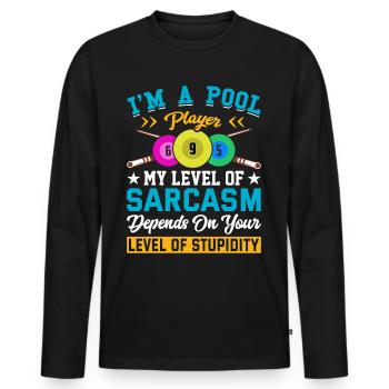 Billard Piscine Billard Billard Boule Billard Billard Cuisine 8Ball - T-shirt manches longues Premium bio Homme - noir - Devant - Nico (187cm)
