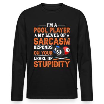 Billiards Pool Billiards Billiards Ball Billiards Cook 8Ball - Men's Premium Organic Long Sleeve Shirt - black - Front - Nico (187cm)