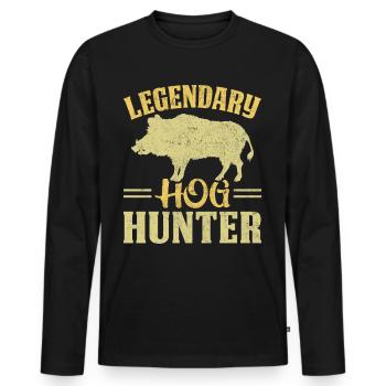 Chasse au sanglier Chasse Chasse Chasse Chasse Gibier Cadeau - T-shirt manches longues Premium bio Homme - noir - Devant - Nico (187cm)
