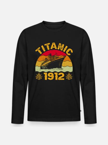 Titanic 1912 Cruise Ship - Men's Premium Organic Long Sleeve Shirt - black