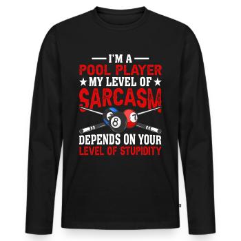 Billiards Pool Billiards Billiards Ball Billiards Cook 8Ball - Men's Premium Organic Long Sleeve Shirt - black - Front - Nico (187cm)
