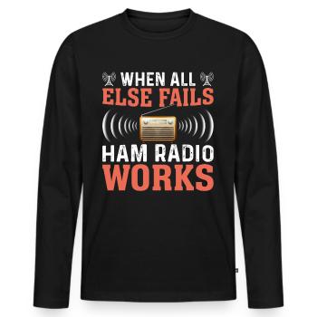 Funk Amateur Funker Funken Radio Hobby Geschenk - Männer Premium Bio Langarmshirt - Schwarz - Vorne - Nico (187cm)