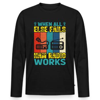 Funk Amateur Funker Funken Radio Hobby Geschenk - Männer Premium Bio Langarmshirt - Schwarz - Vorne - Nico (187cm)