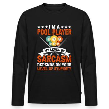 Billiards Pool Billiards Billiards Ball Billiards Cook 8Ball - Men's Premium Organic Long Sleeve Shirt - black - Front - Nico (187cm)