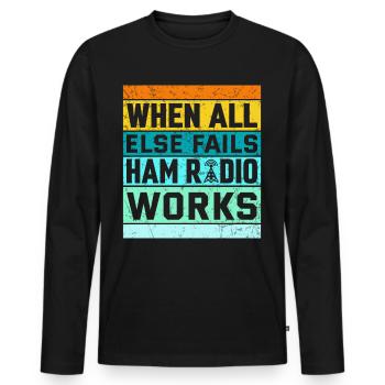 Funk Amateur Funker Funken Radio Hobby Geschenk - Männer Premium Bio Langarmshirt - Schwarz - Vorne - Nico (187cm)