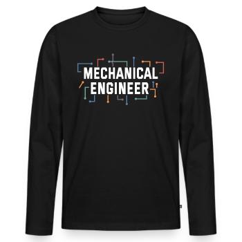 Mechanics Engineer Mechanical Engineering - Men's Premium Organic Long Sleeve Shirt - black - Front - Nico (187cm)