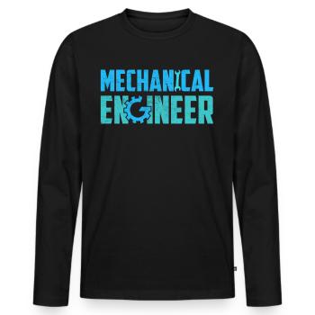 Mechanics Engineer Mechanical Engineering - Men's Premium Organic Long Sleeve Shirt - black - Front - Nico (187cm)