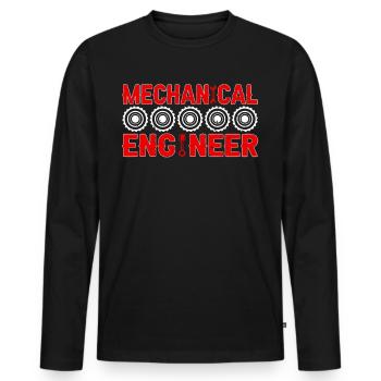 Mechanics Engineer Mechanical Engineering - Men's Premium Organic Long Sleeve Shirt - black - Front - Nico (187cm)
