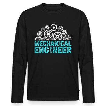 Mechanics Engineer Mechanical Engineering - Men's Premium Organic Long Sleeve Shirt - black - Front - Nico (187cm)