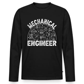Mechanics Engineer Mechanical Engineering - Men's Premium Organic Long Sleeve Shirt - black - Front - Nico (187cm)