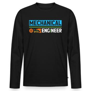 Mechanics Engineer Mechanical Engineering - Men's Premium Organic Long Sleeve Shirt - black - Front - Nico (187cm)