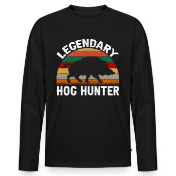 Chasse au sanglier Chasse Chasse Chasse Chasse Gibier Cadeau - T-shirt manches longues Premium bio Homme - noir - Devant - Nico (187cm)