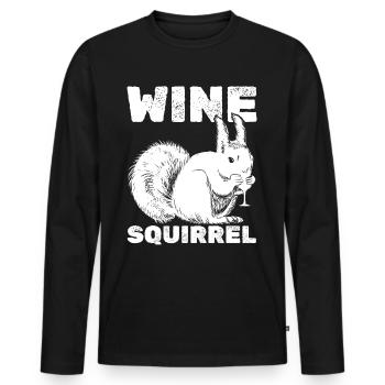Écureuil Vin Écureuil - T-shirt manches longues Premium bio Homme - noir - Devant - Nico (187cm)