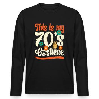 70s Party Outfit Costume 1970s Theme Party - Men's Premium Organic Long Sleeve Shirt - black - Front - Nico (187cm)