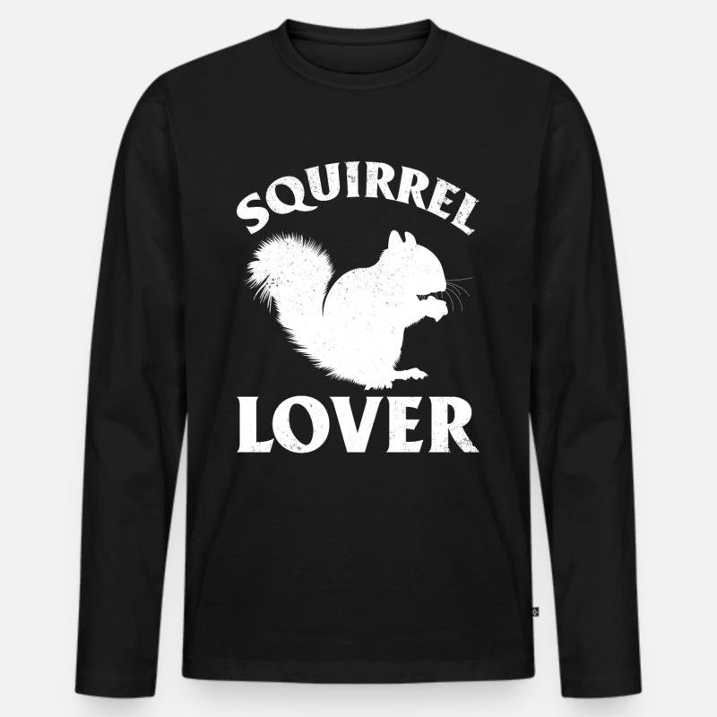 Eichhörnchenliebhaber süßes Eichhörnchen - Männer Premium Bio Langarmshirt - Schwarz