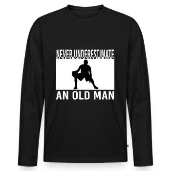 Proud Basketball Player An Old Man Gift Idea - Männer Premium Bio Langarmshirt - Schwarz - Vorne - Nico (187cm)
