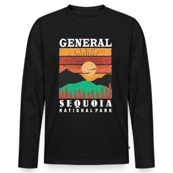 Sequoia Nationalpark Mammutbäume General Nevada So - Männer Premium Bio Langarmshirt - Schwarz - Vorne - Nico (187cm)