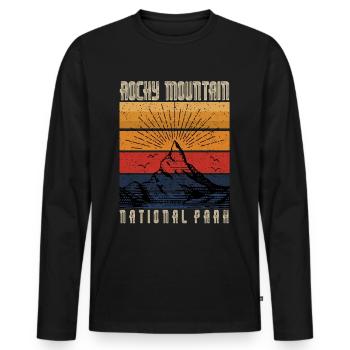 Rocky Mountain National Park Hiking Camping Nature - Men's Premium Organic Long Sleeve Shirt - black - Front - Nico (187cm)