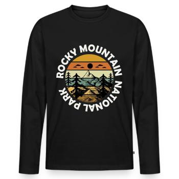 Rocky Mountains Colorado National Park Hiking Camp - Men's Premium Organic Long Sleeve Shirt - black - Front - Nico (187cm)
