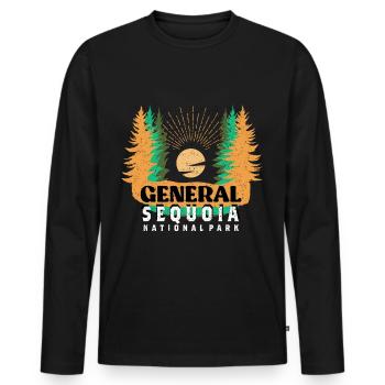 General Sequoia Nationalpark Mammutbäume Nevada - Männer Premium Bio Langarmshirt - Schwarz - Vorne - Nico (187cm)