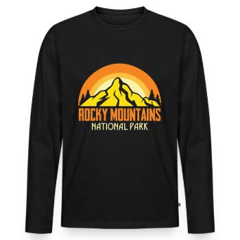 Rocky Mountains National Park Souvenir Hiking Camp - Men's Premium Organic Long Sleeve Shirt - black - Front - Nico (187cm)
