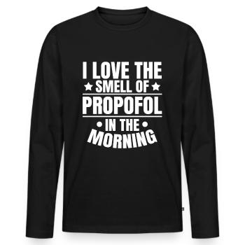 Odeur de propofol Anesthésiste Anesthésie - T-shirt manches longues Premium bio Homme - noir - Devant - Nico (187cm)