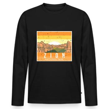 Zion Utah Canyon Souvenir National Park - Men's Premium Organic Long Sleeve Shirt - black - Front - Nico (187cm)