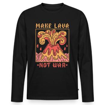 Macht Lava nicht Krieg Geologie Vulkanologie Vulka - Männer Premium Bio Langarmshirt - Schwarz - Vorne - Nico (187cm)
