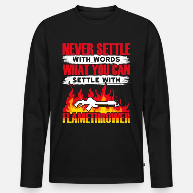 Flammenwerfer Lover Flammenwerfer Hot Burn - Männer Premium Bio Langarmshirt - Schwarz